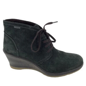 Legero Boots Womens 7 Green Leather Waterproof  Dark Acadamia Preppy Classic